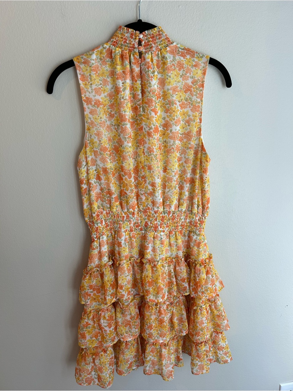 1. State Yellow & White Floral Ruffled Mini Dress - Picture 3 of 3